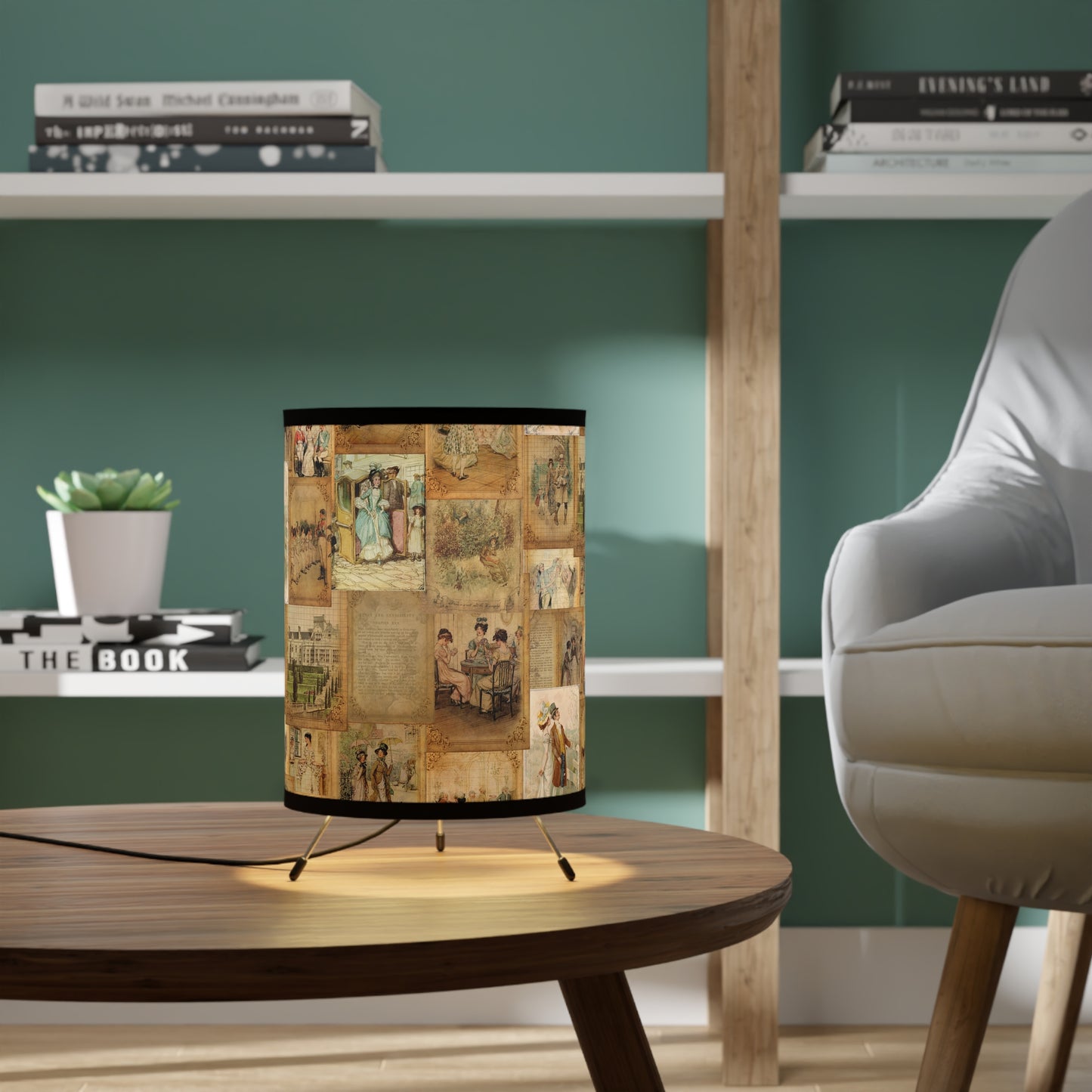 Jane Austen Book Pages Reading Nook Lamp