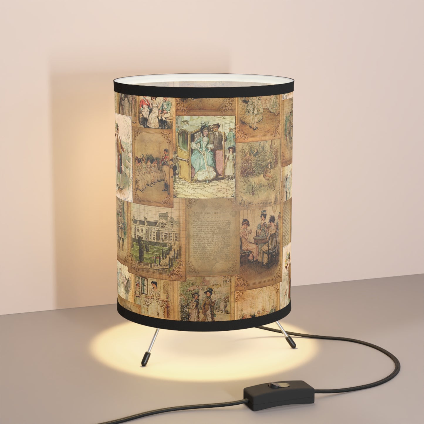 Jane Austen Book Pages Reading Nook Lamp