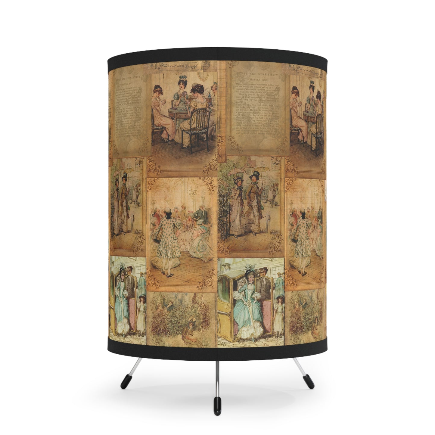 Jane Austen Book Pages Reading Nook Lamp