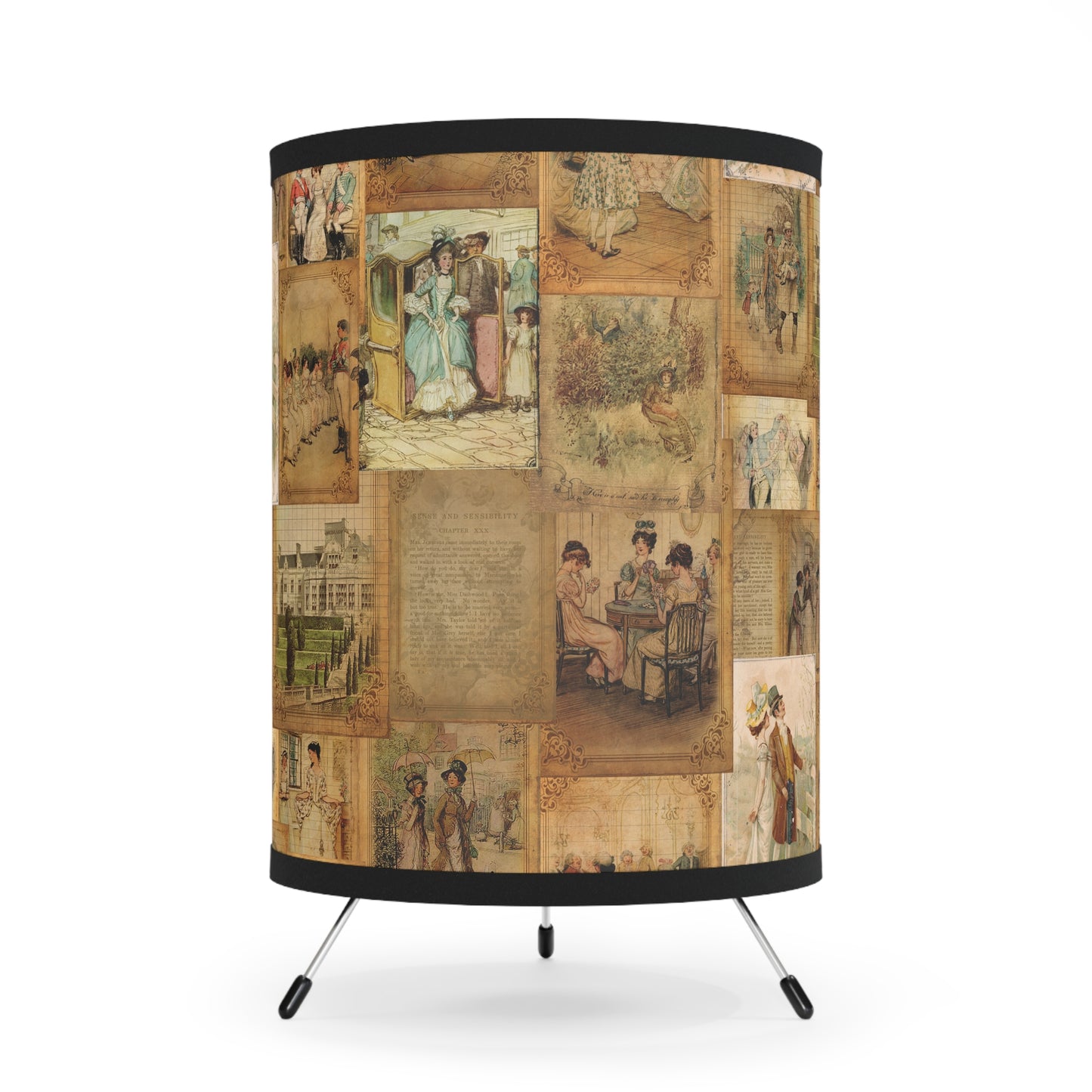 Jane Austen Book Pages Reading Nook Lamp