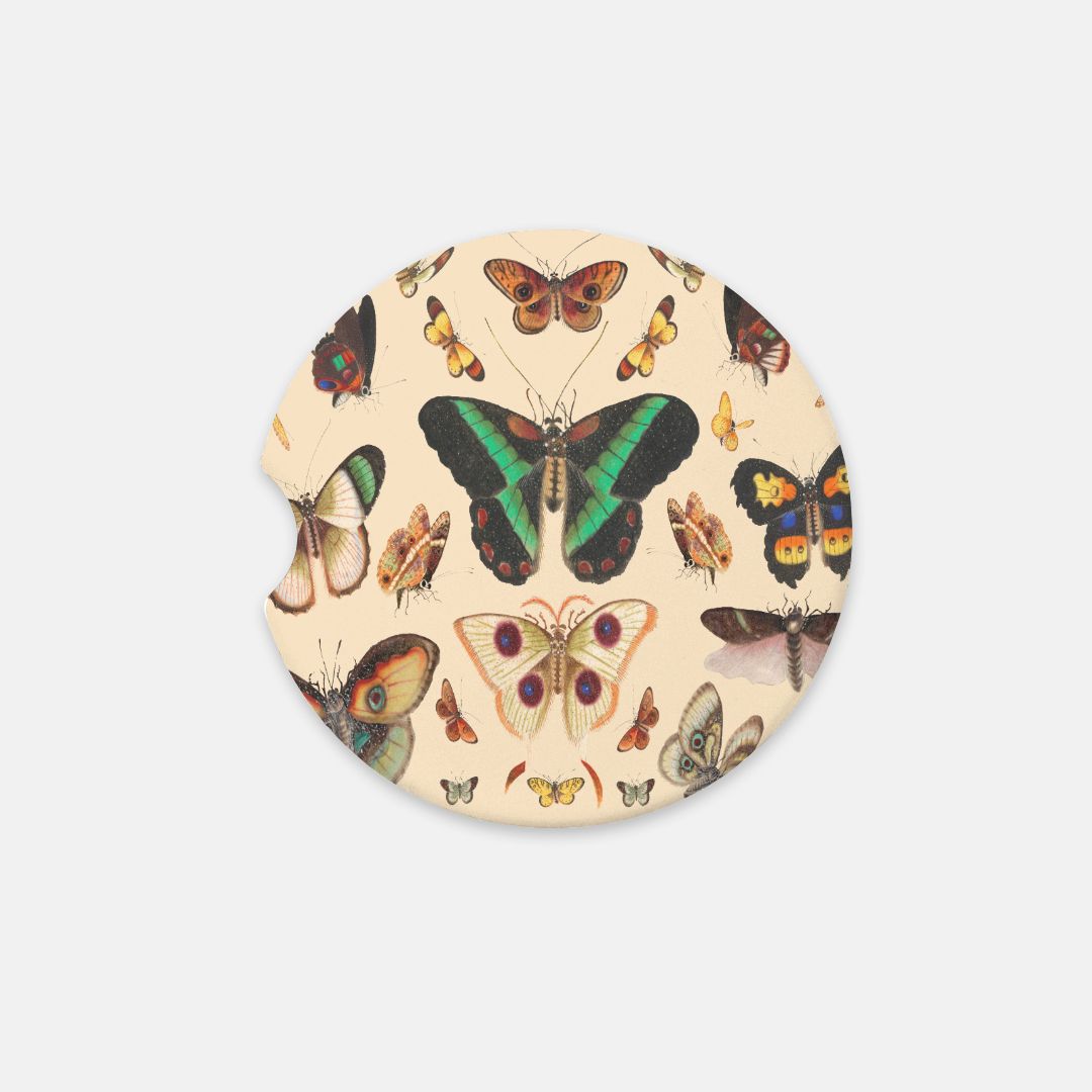 Vintage Butterfly Sandstone Car Coaster
