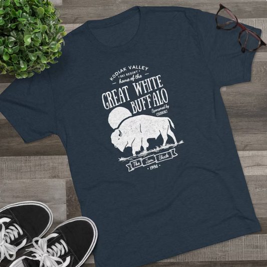 a t - shirt with the words great white buffalo on it