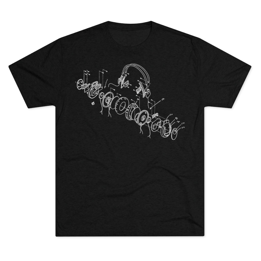 Headphones Blueprint Tri-blend Tee