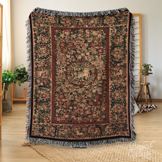 a large rug on a wooden floor in a room