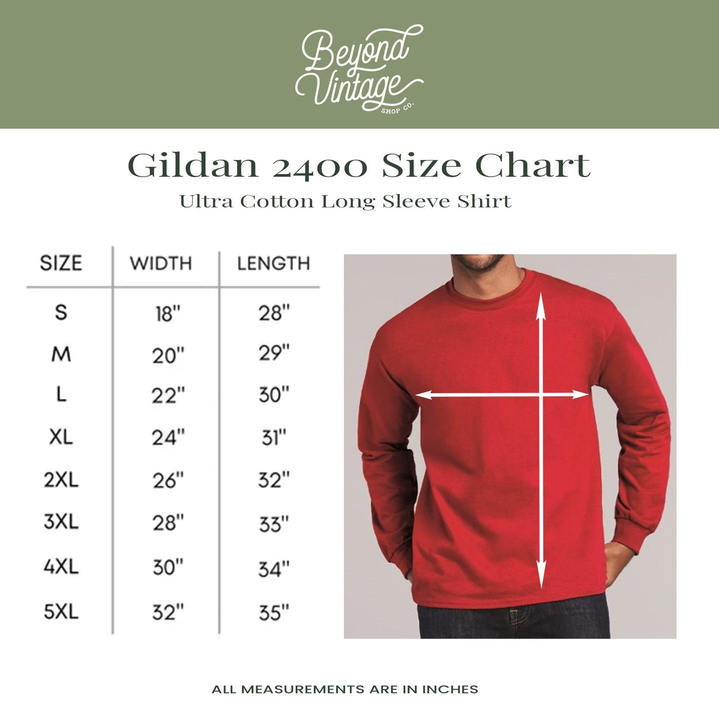 a man wearing a red shirt with measurements