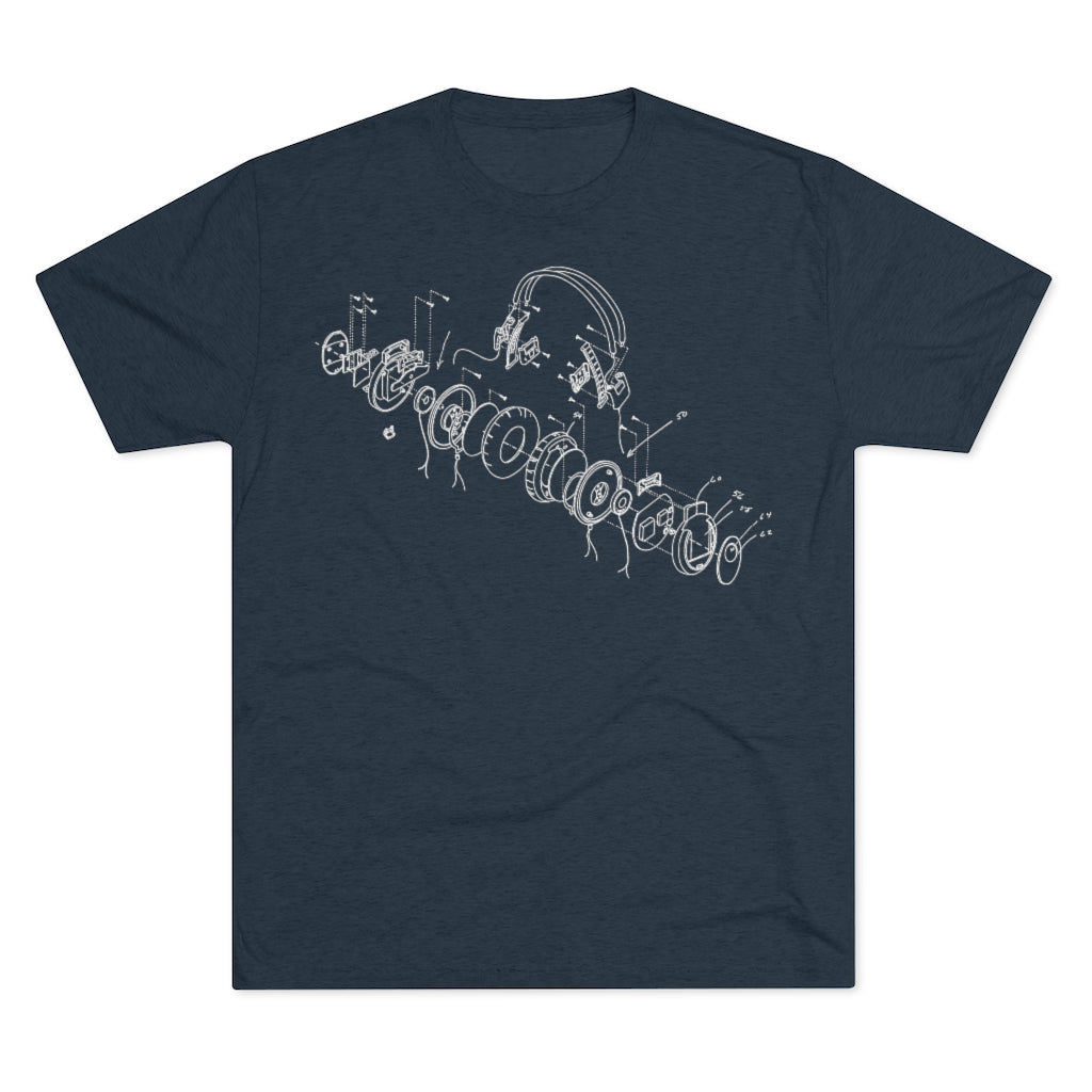 Headphones Blueprint Tri-blend Tee