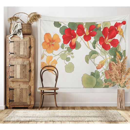 Vintage Nasturtium Wall Tapestry