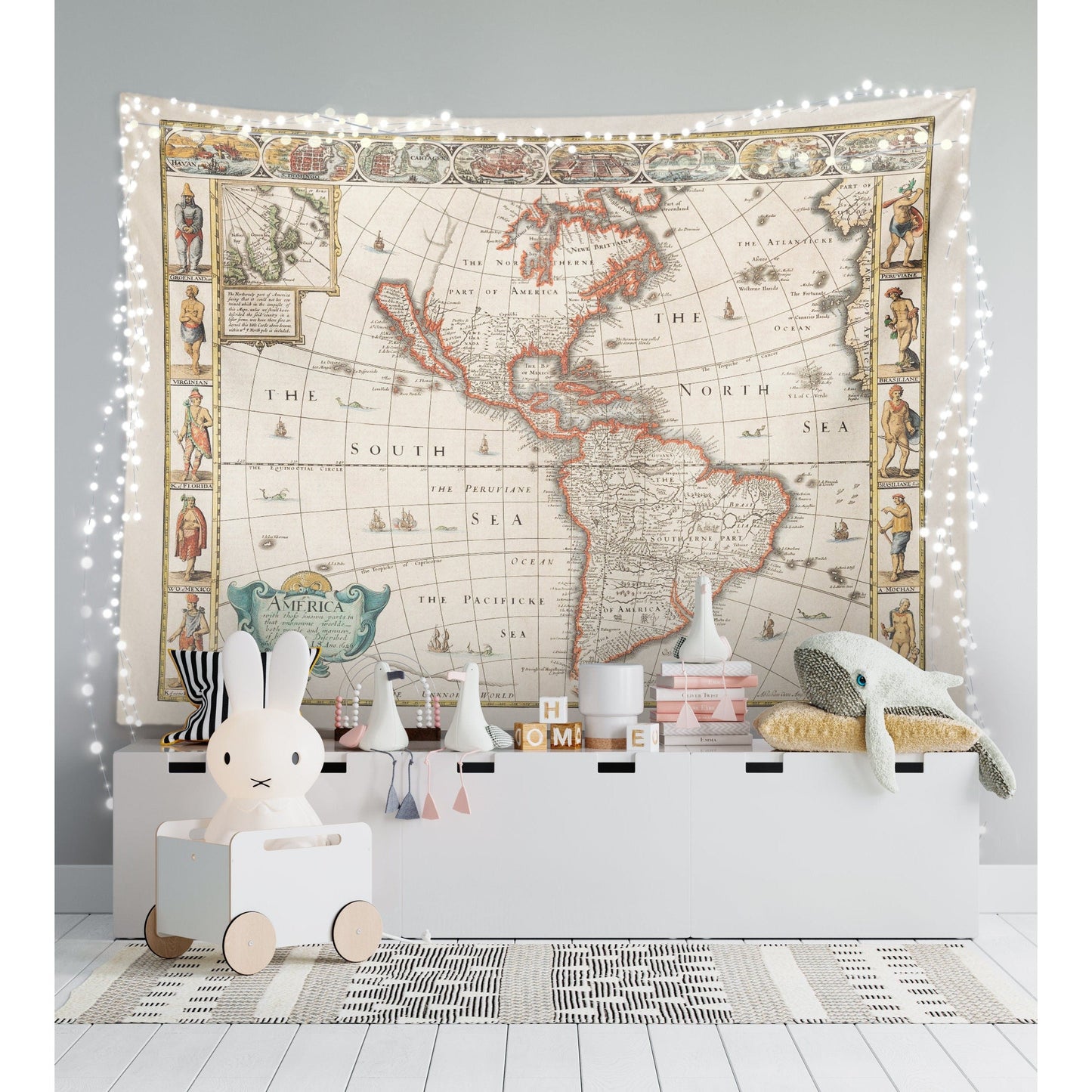 Americas Map Tapestry