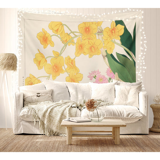 Vintage Floral Daffodil Tapestry