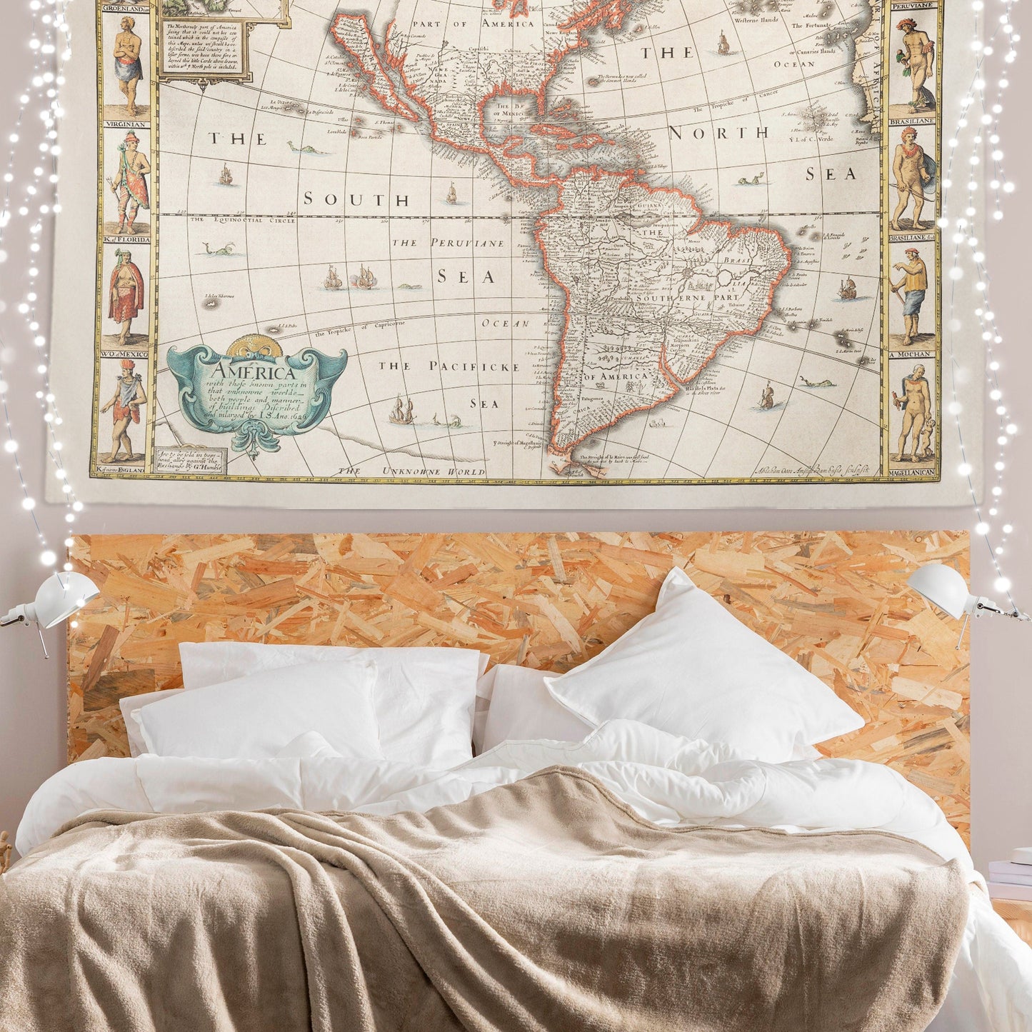 Americas Map Tapestry