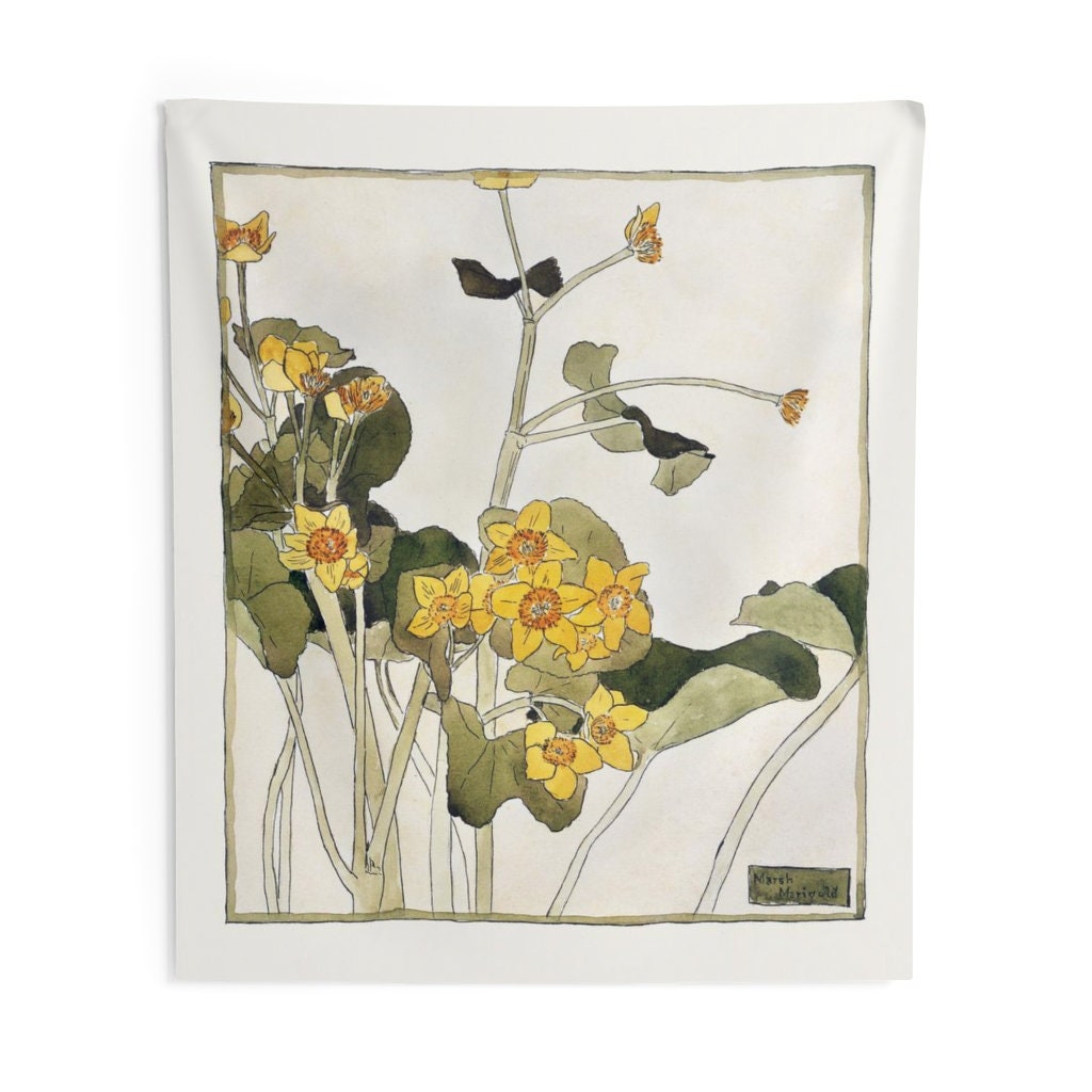 Vintage Floral Marigold Tapestry