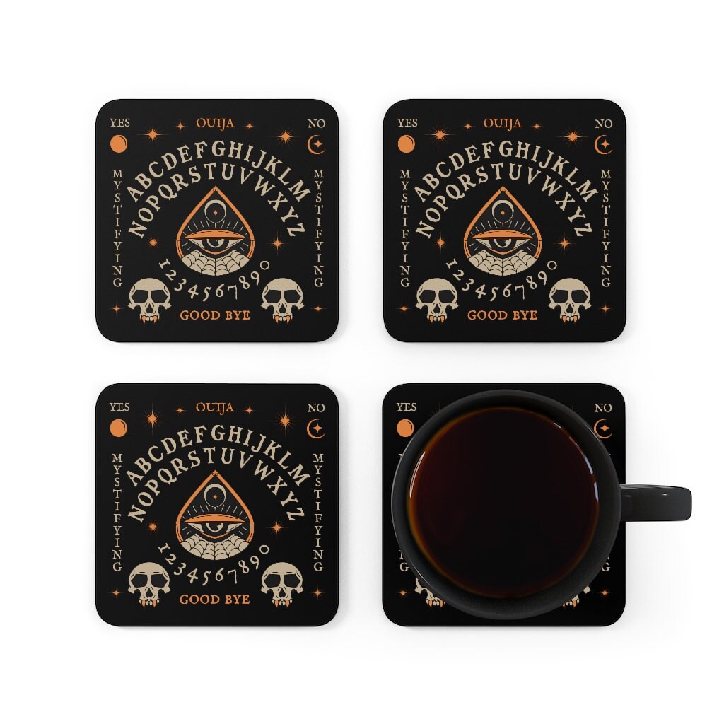 Ouija Board Corkwood Coaster Set