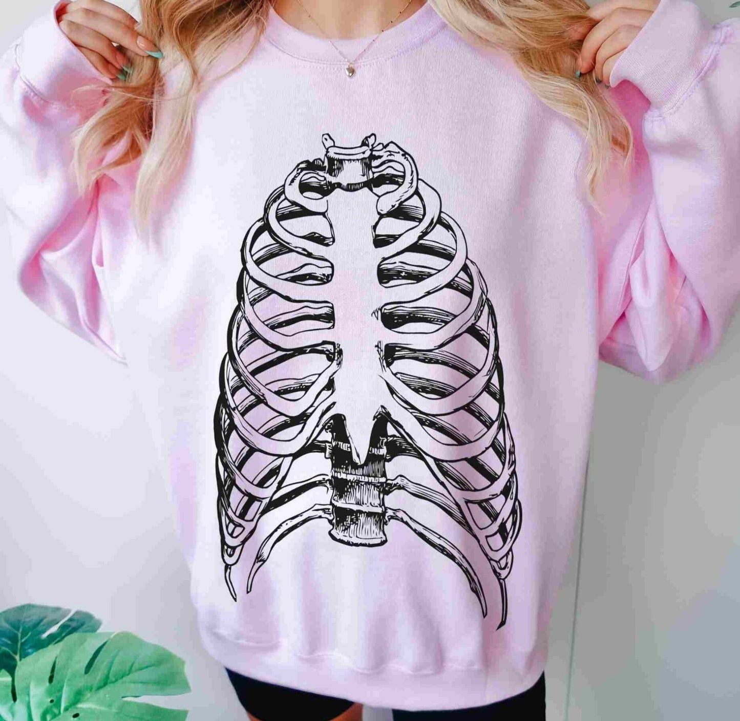 Vintage Skeleton Ribcage Crewneck Sweatshirt