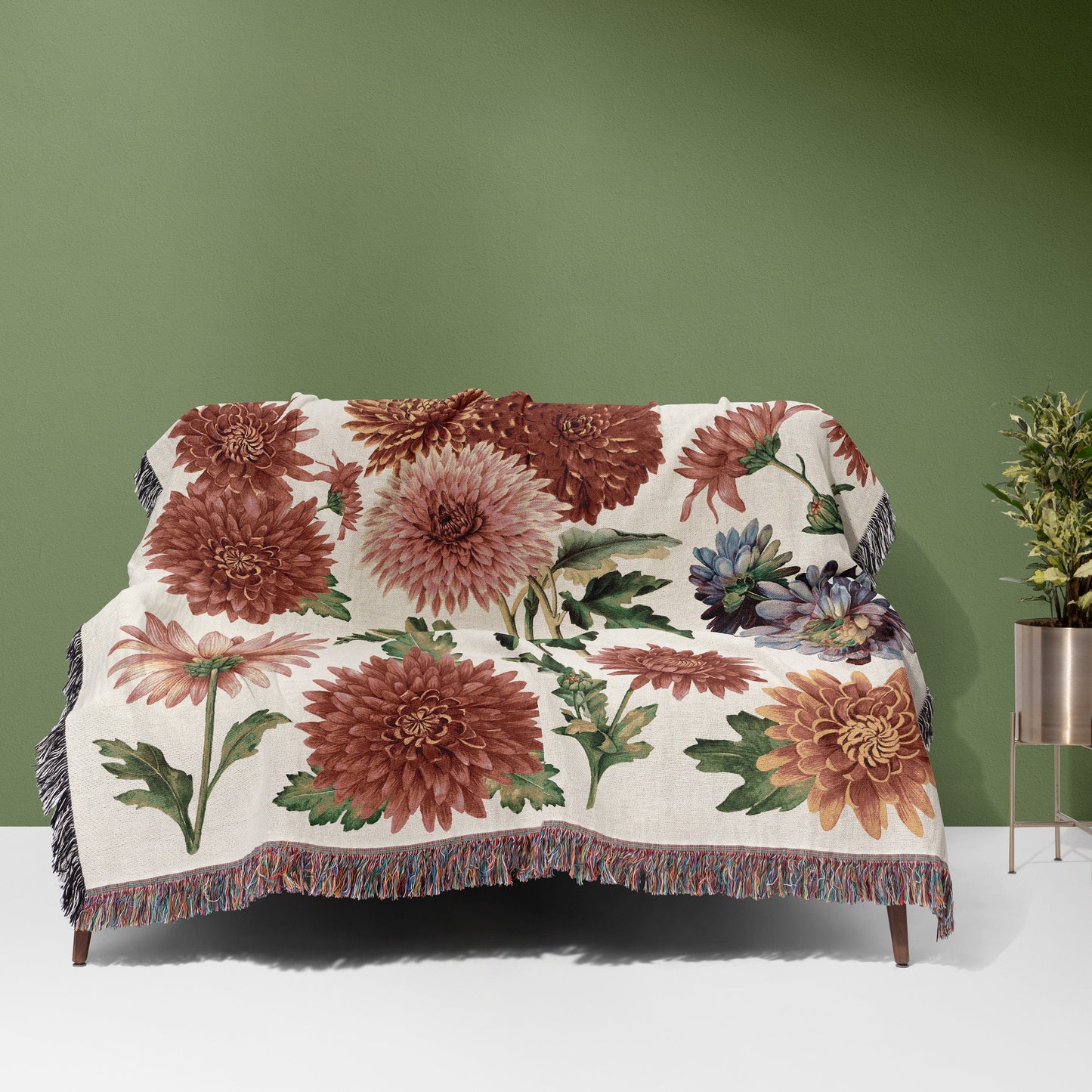 Chrysanthemum Birth Month Flower Woven Throw