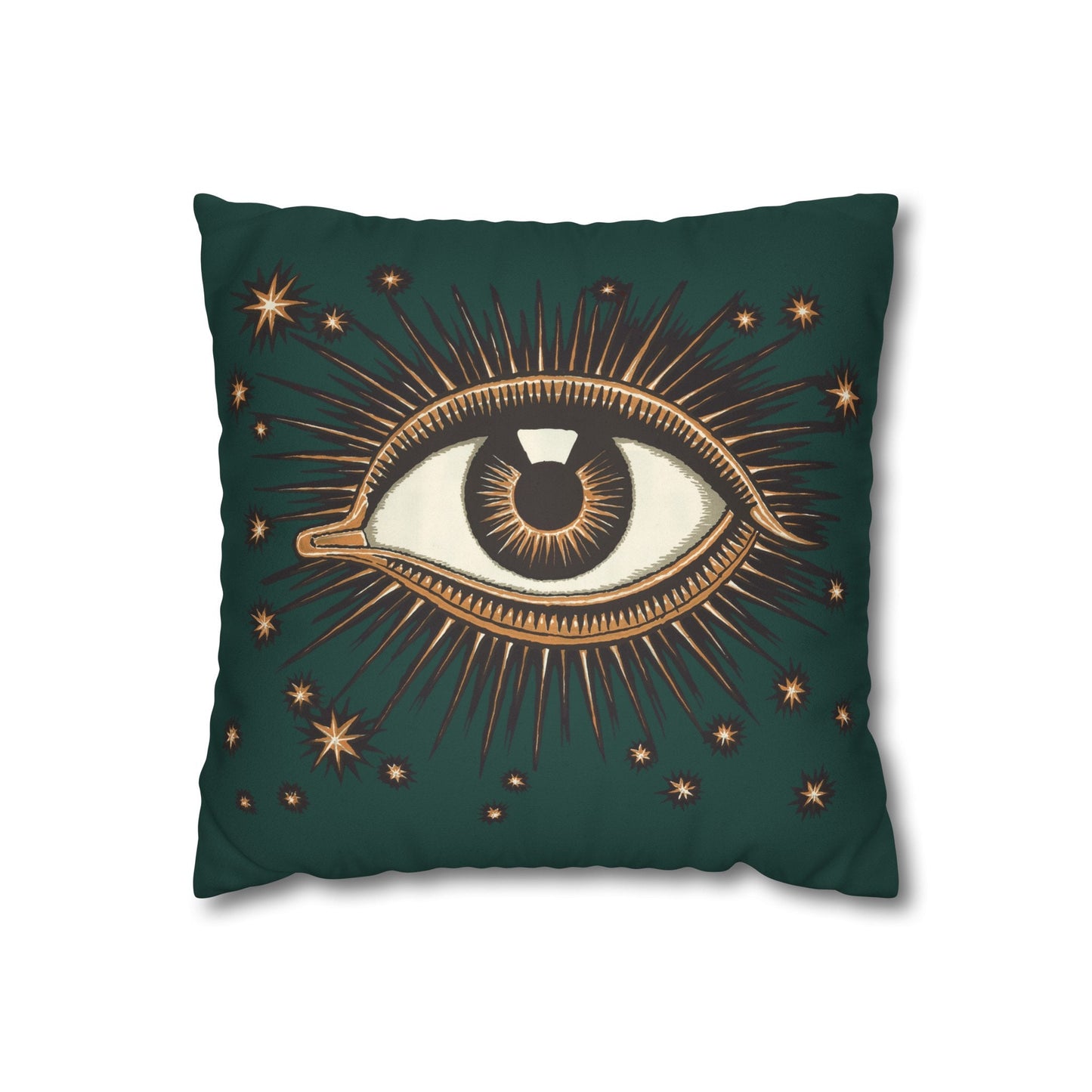 Gothic Decor Green Evil Eye Pillow Cover