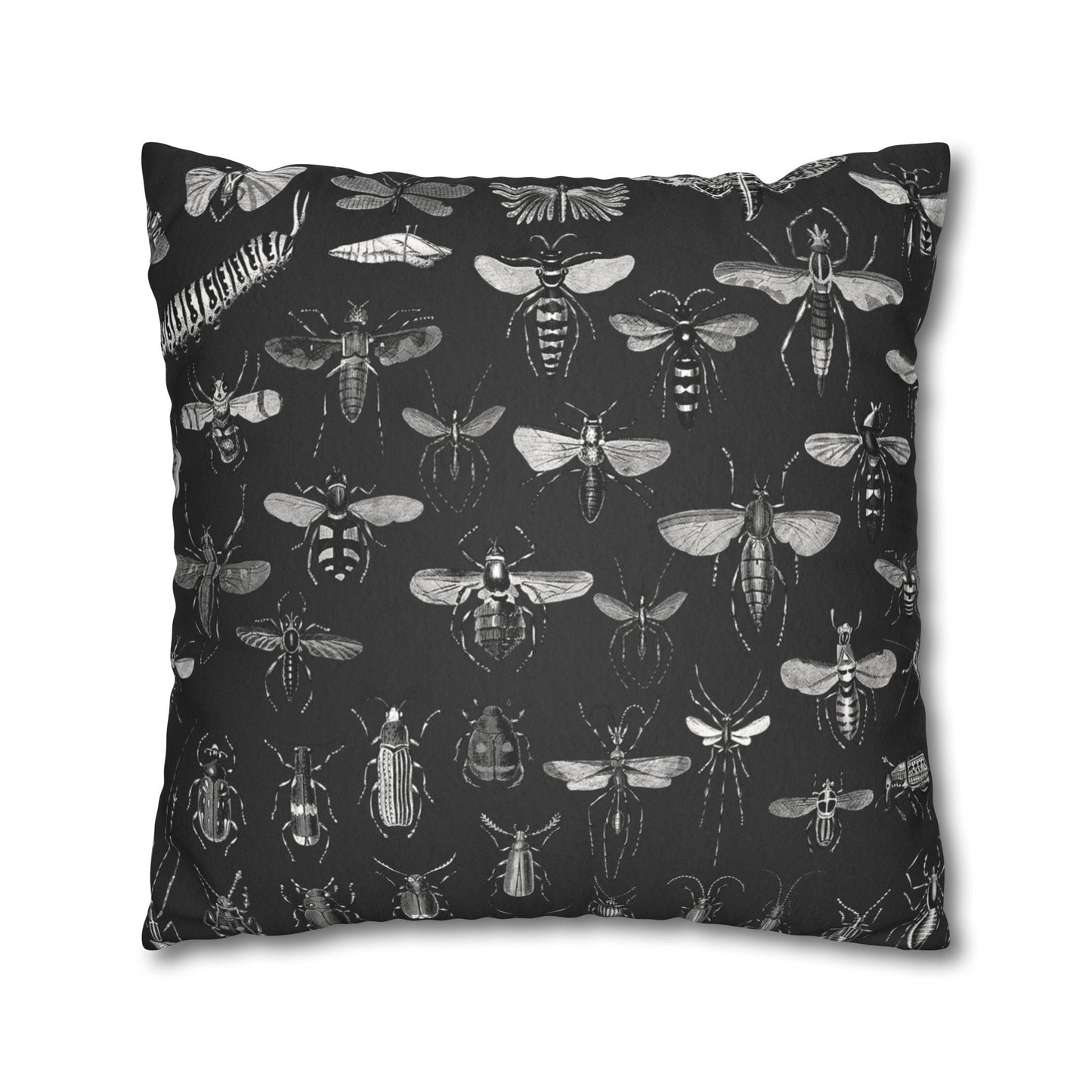 Black Moth & Insect Pillow Cover