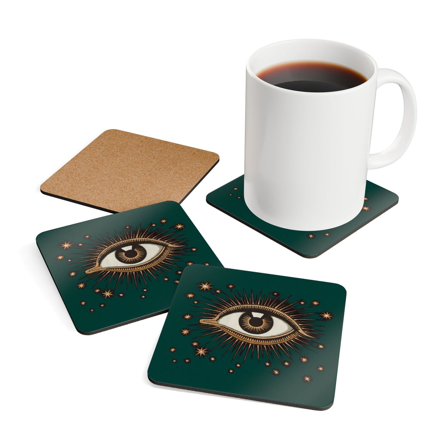 Evil Eye Corkwood Coaster Set