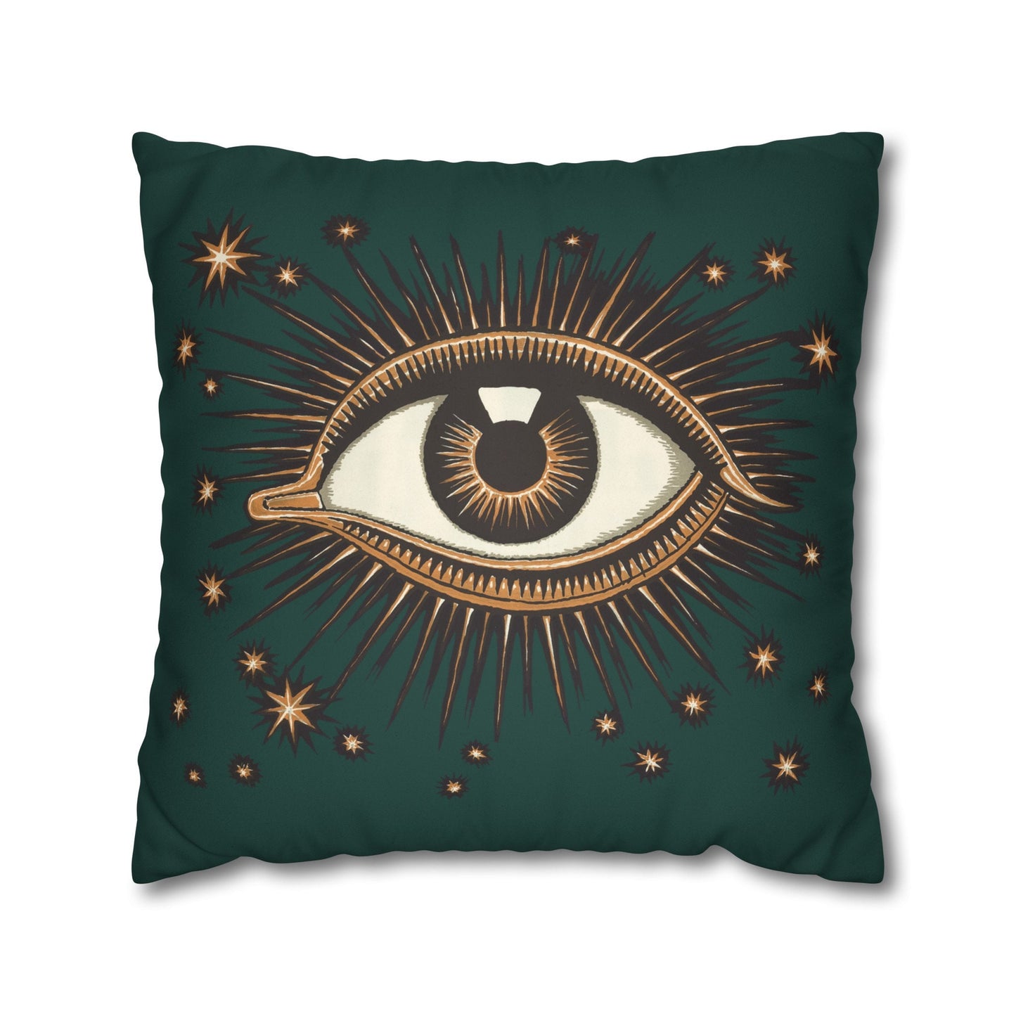 Gothic Decor Green Evil Eye Pillow Cover