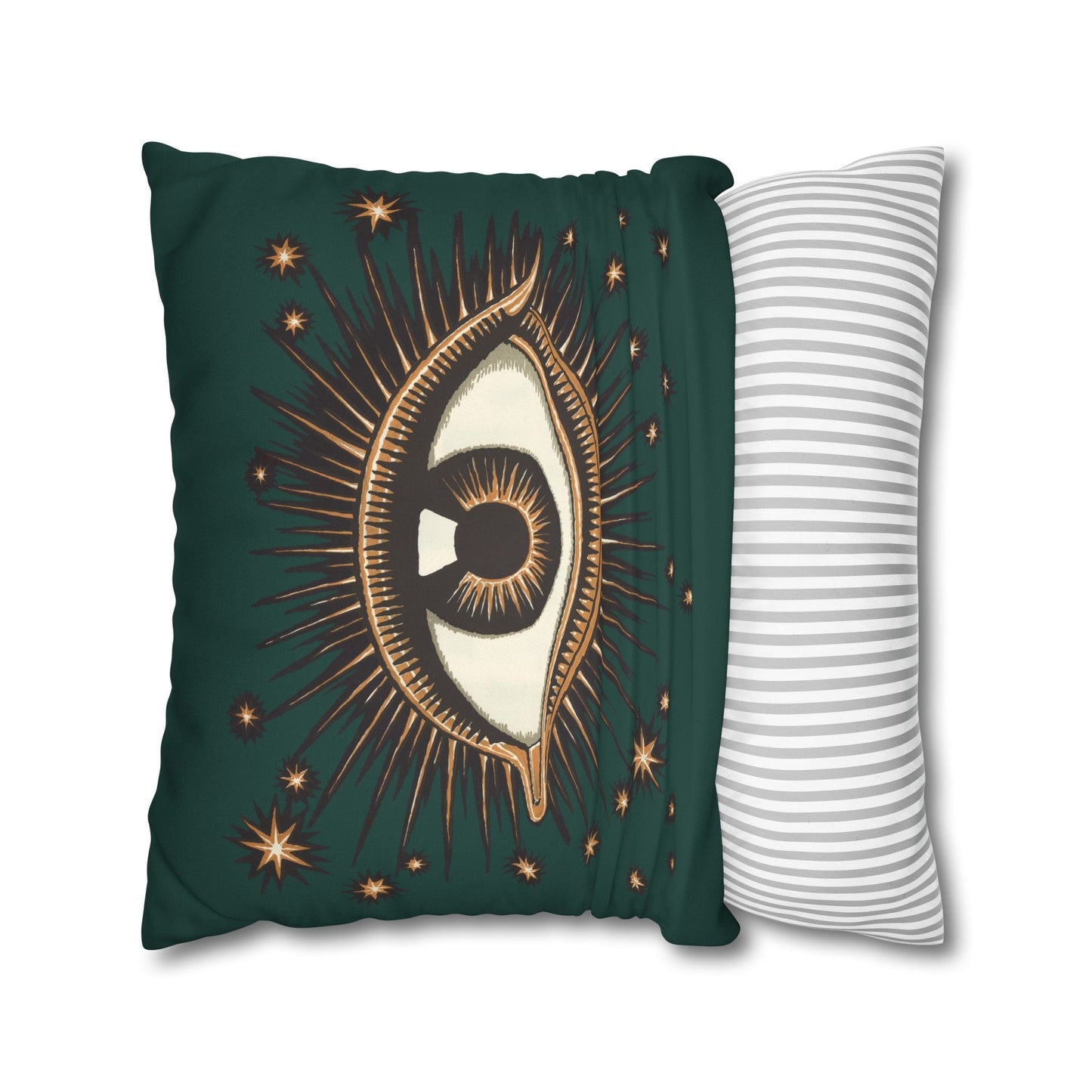 Gothic Decor Green Evil Eye Pillow Cover