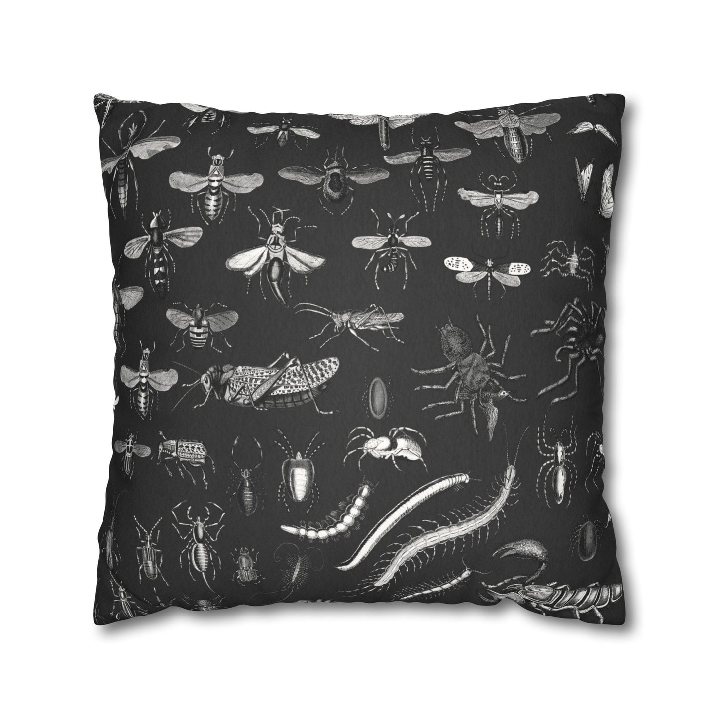 Black Moth & Insect Pillow Cover