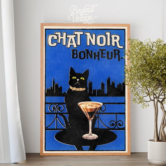 Vintage Style French Cat Poster