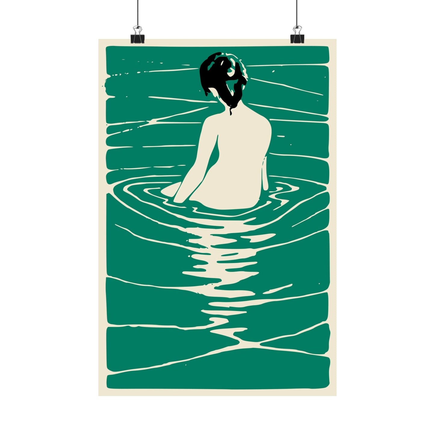 Woman Bathing in the River Poster Print