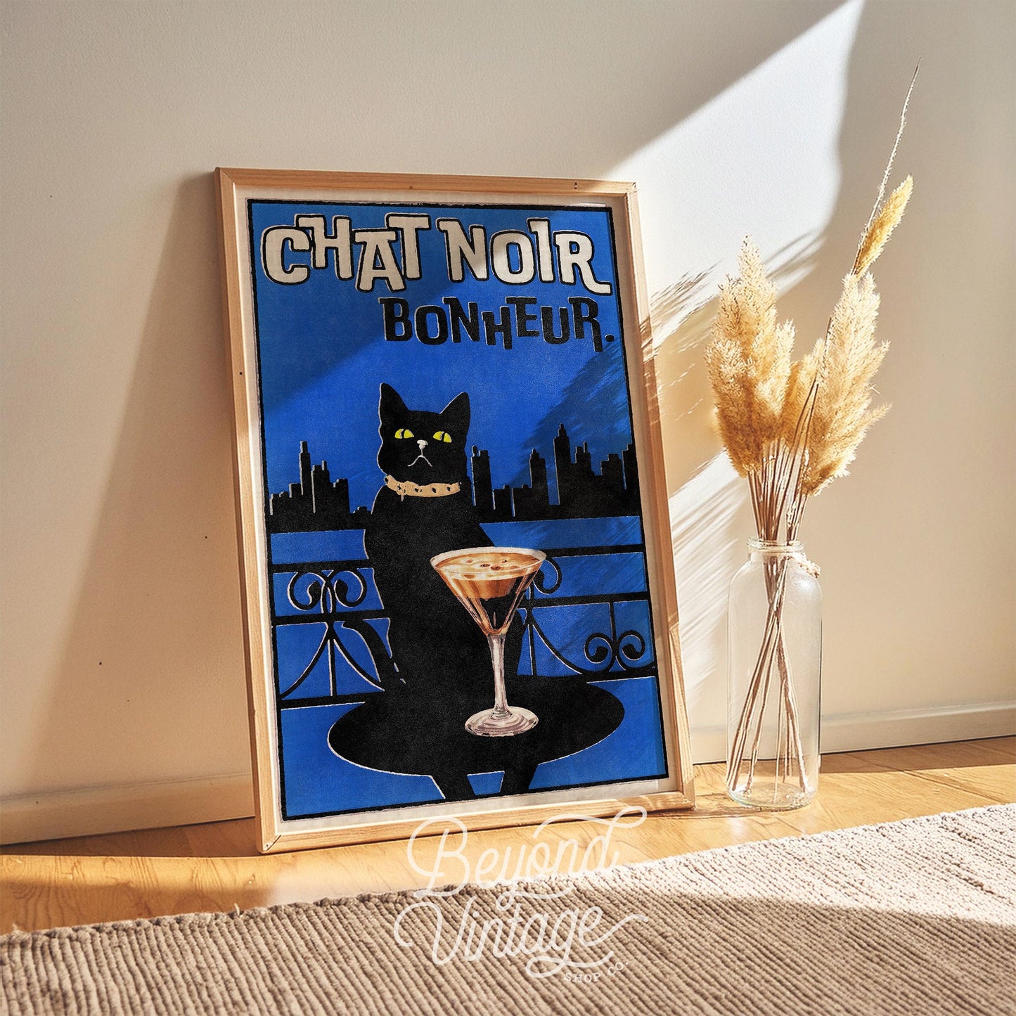 Vintage Style French Cat Poster