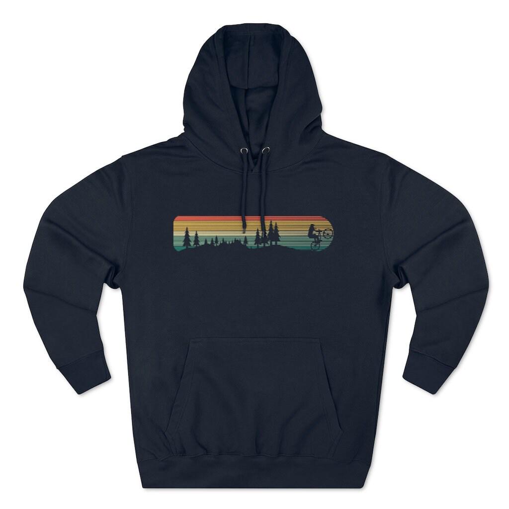 Tahoe Mountain Bike Retro Woods Scene Unisex Premium Hoodie