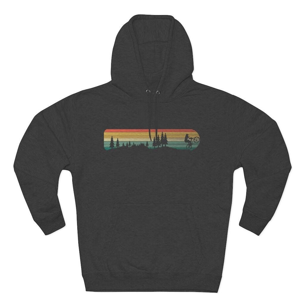 Tahoe Mountain Bike Retro Woods Scene Unisex Premium Hoodie