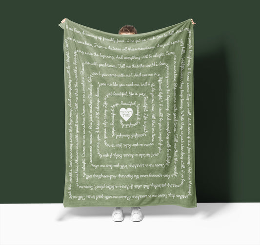 Personalized Song Lyric Velveteen Blanket