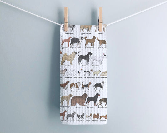 Cute Vintage Dog Breeds Kitchen Towel Gift