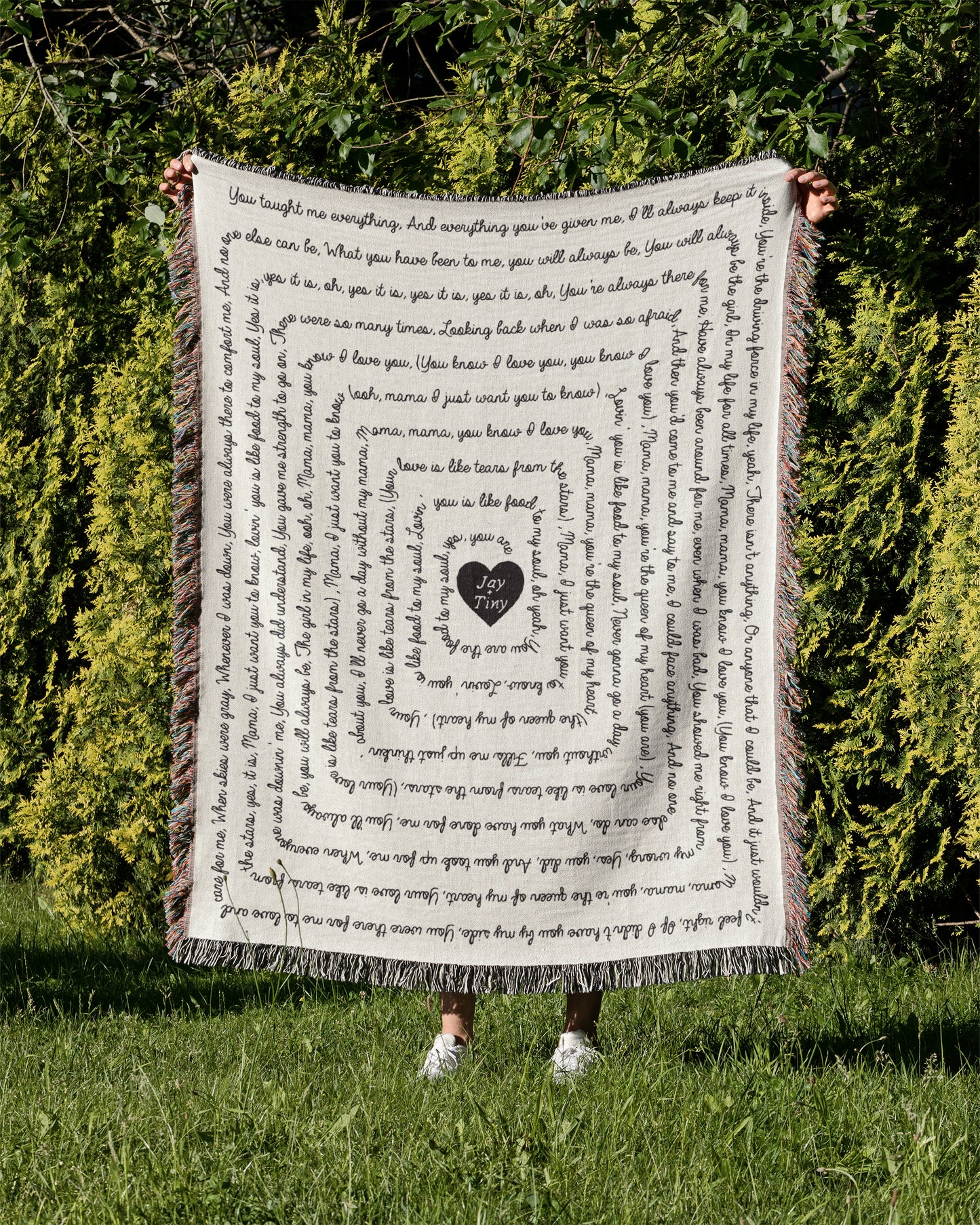 Personalized Song Lyrics Woven Throw Blanket