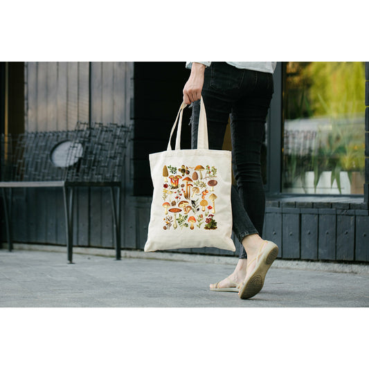 Vintage Mushroom Canvas Tote Bag