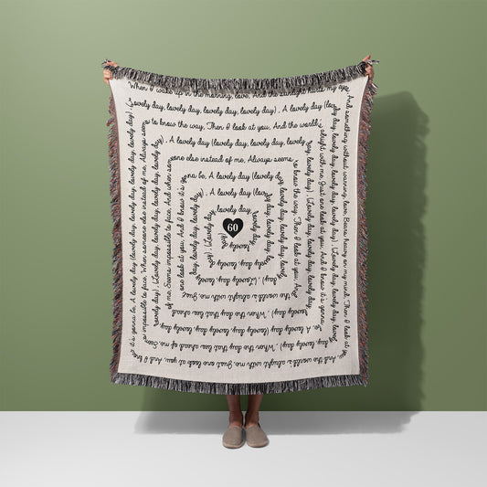 Personalized Song Lyrics Woven Throw Blanket