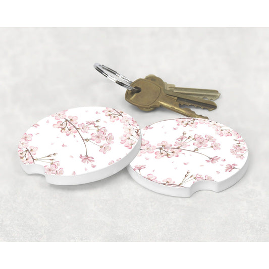 Pretty Sakura Cherry Blossom Sandstone Car Coaster