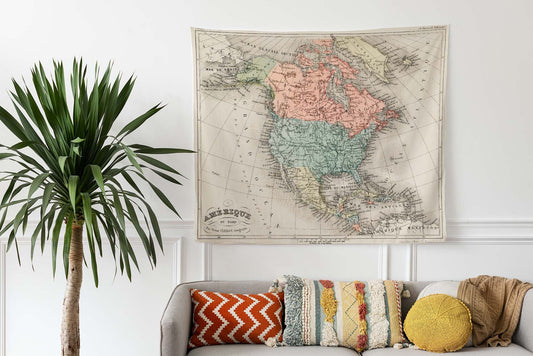 Vintage Map Tapestry