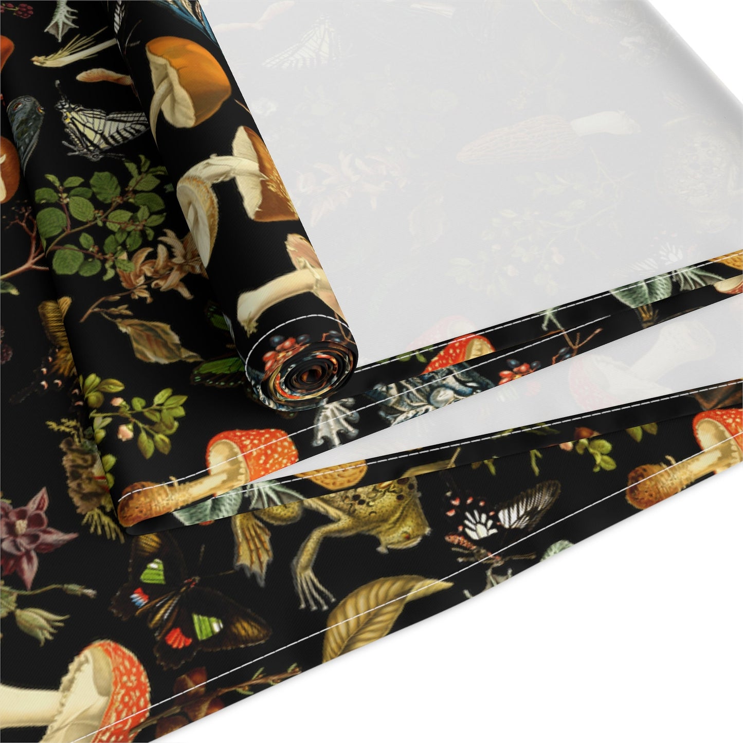 Black Frogs & Mushroom Table Runner