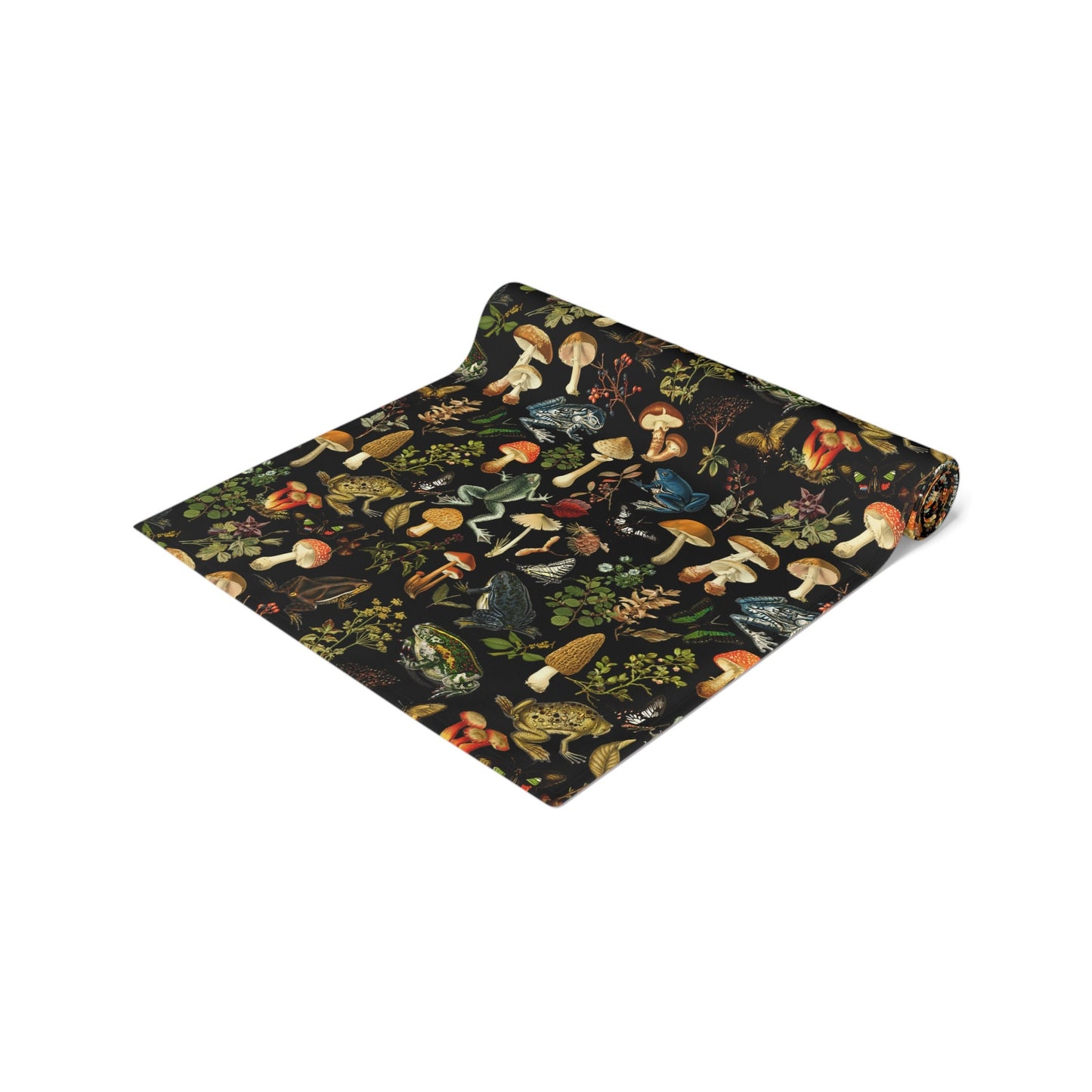 Black Frogs & Mushroom Table Runner